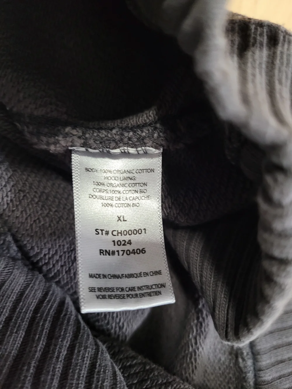 Elwood Gray Hoodie Pullover 100% Organic Cotton